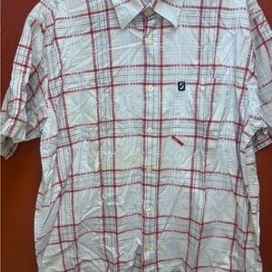 Casual Red Plaid Button-Down Shirt